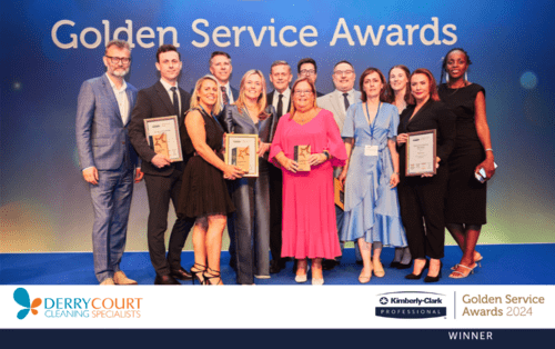 Golden Service Awards Hospitality Award winner Derrycourt,, Hugh Dennis, and Craig Bowman