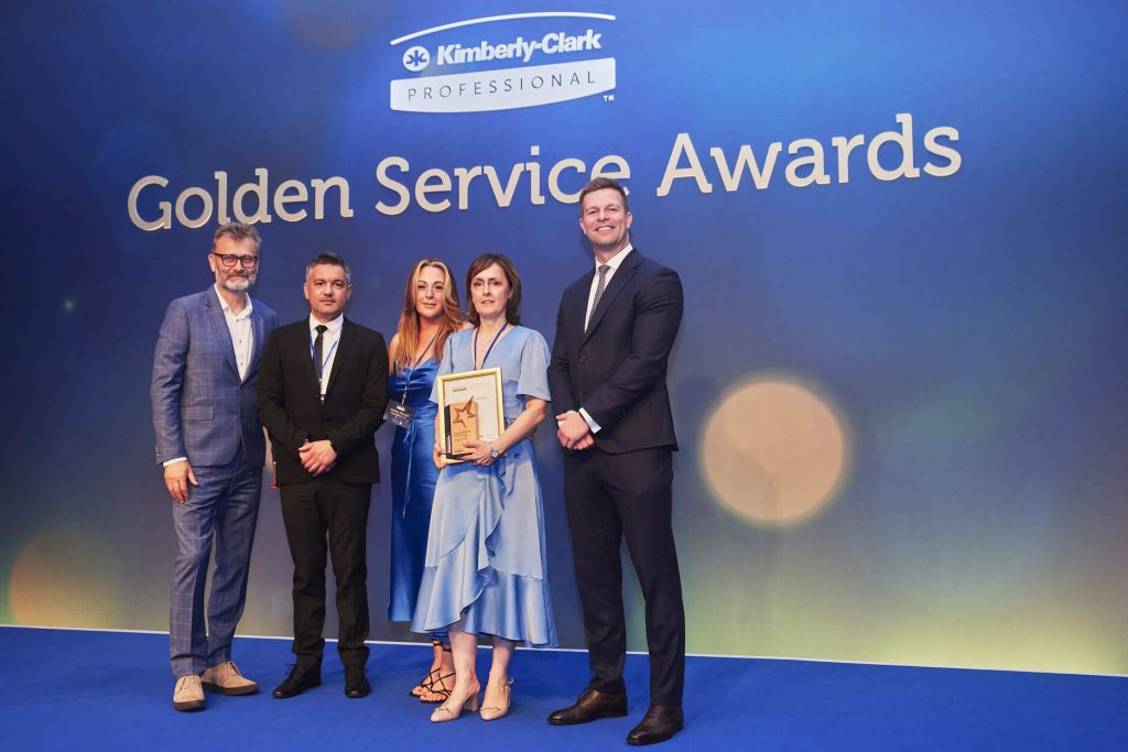 Golden Service Awards Hospitality Award winner Derrycourt, Zanzibar Locke at edyn, Hugh Dennis, and Craig Bowman